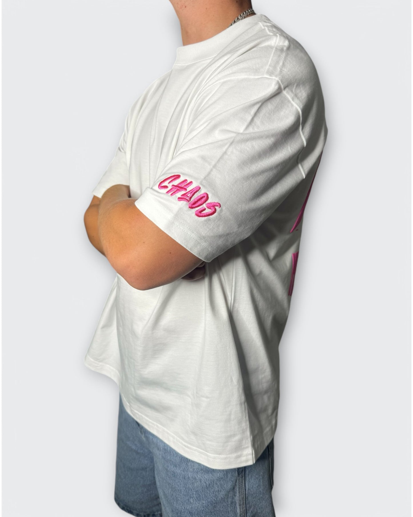 IT’S WHAT WE DO! WHITE/PINK PUFF TEE