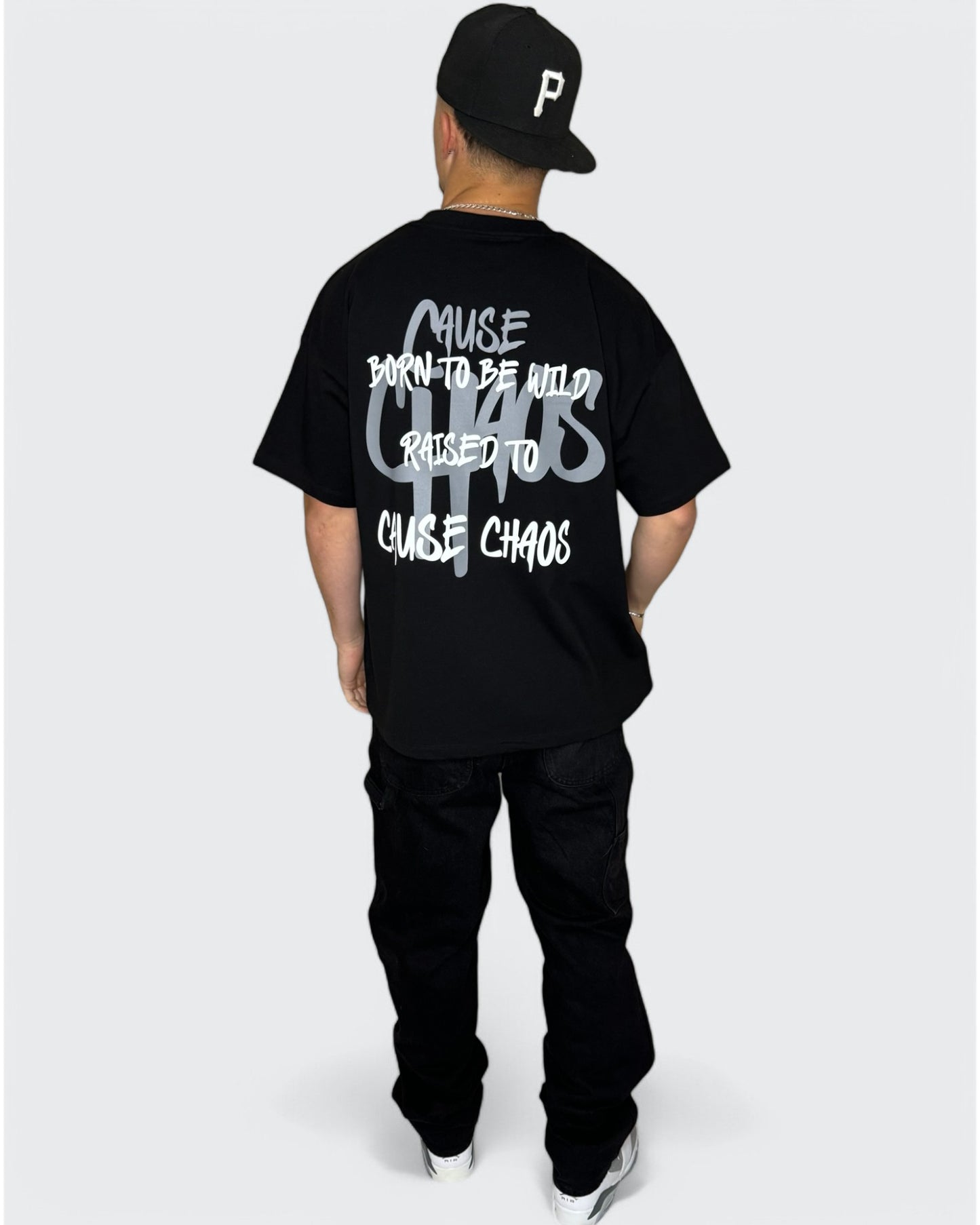 WILD CHAOS BLACK OVERSIZED TEE