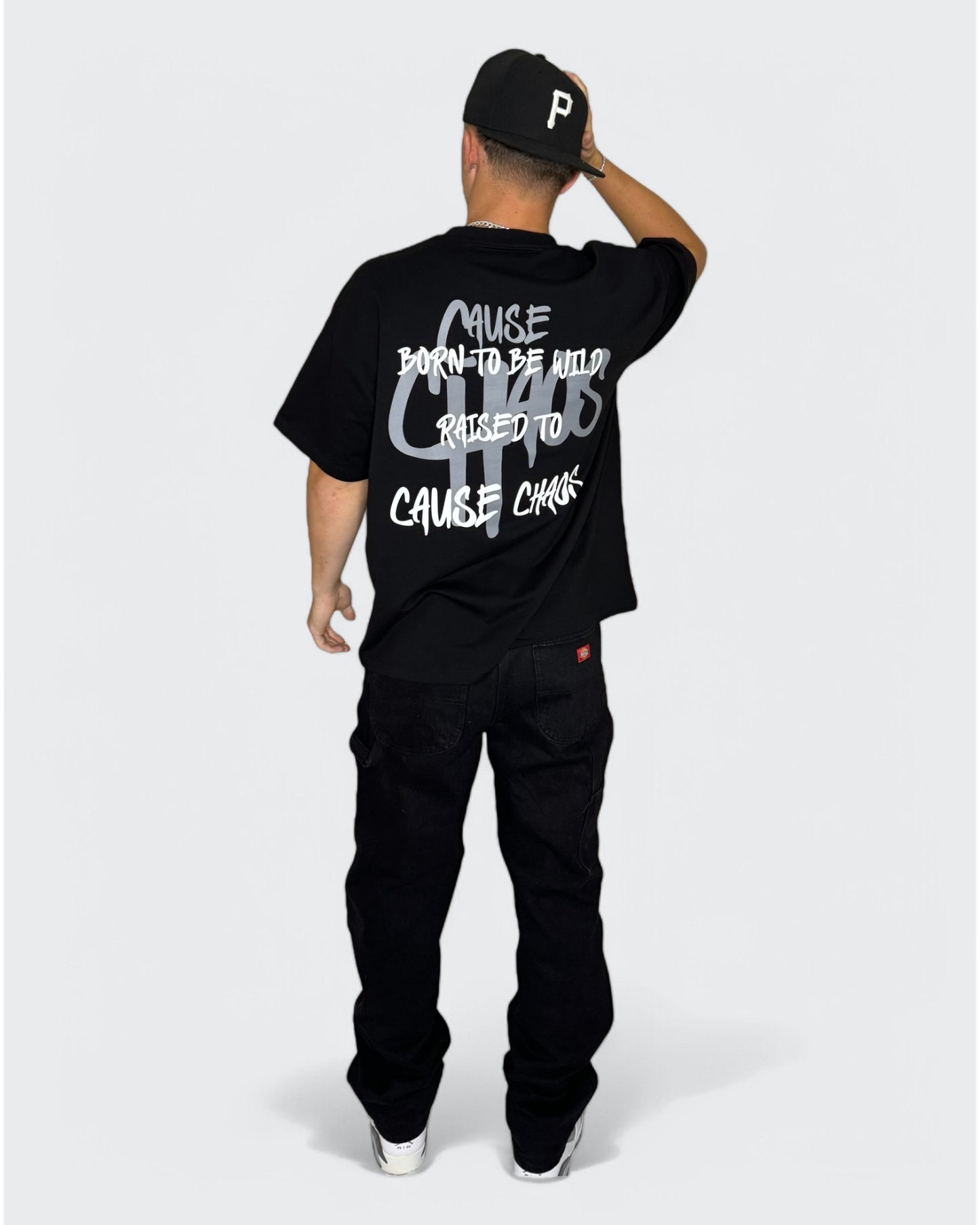 WILD CHAOS BLACK OVERSIZED TEE
