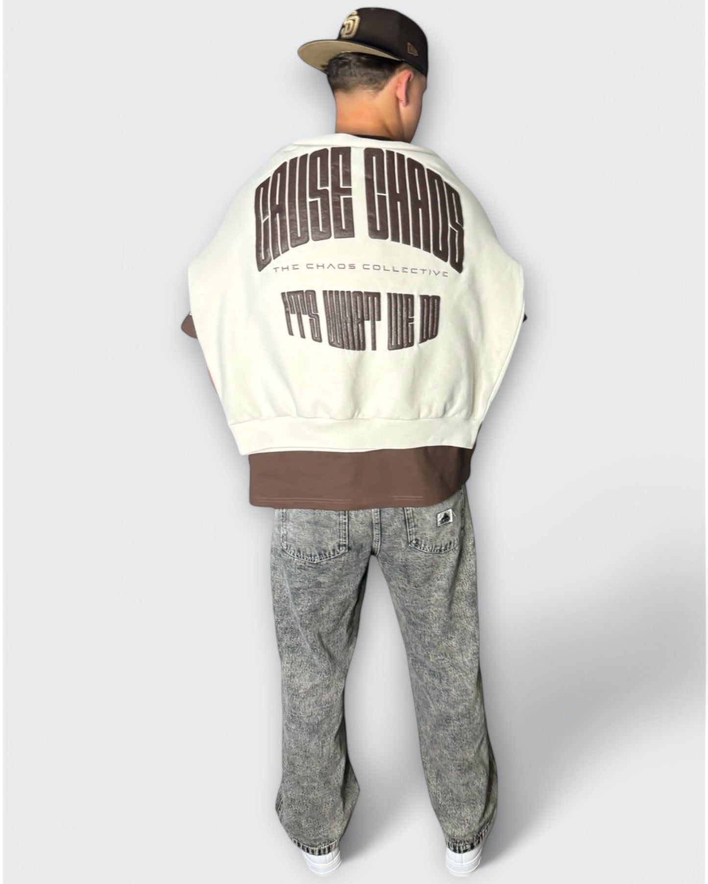 IT’S WHAT WE DO! OFF WHITE PUFF HOODIE