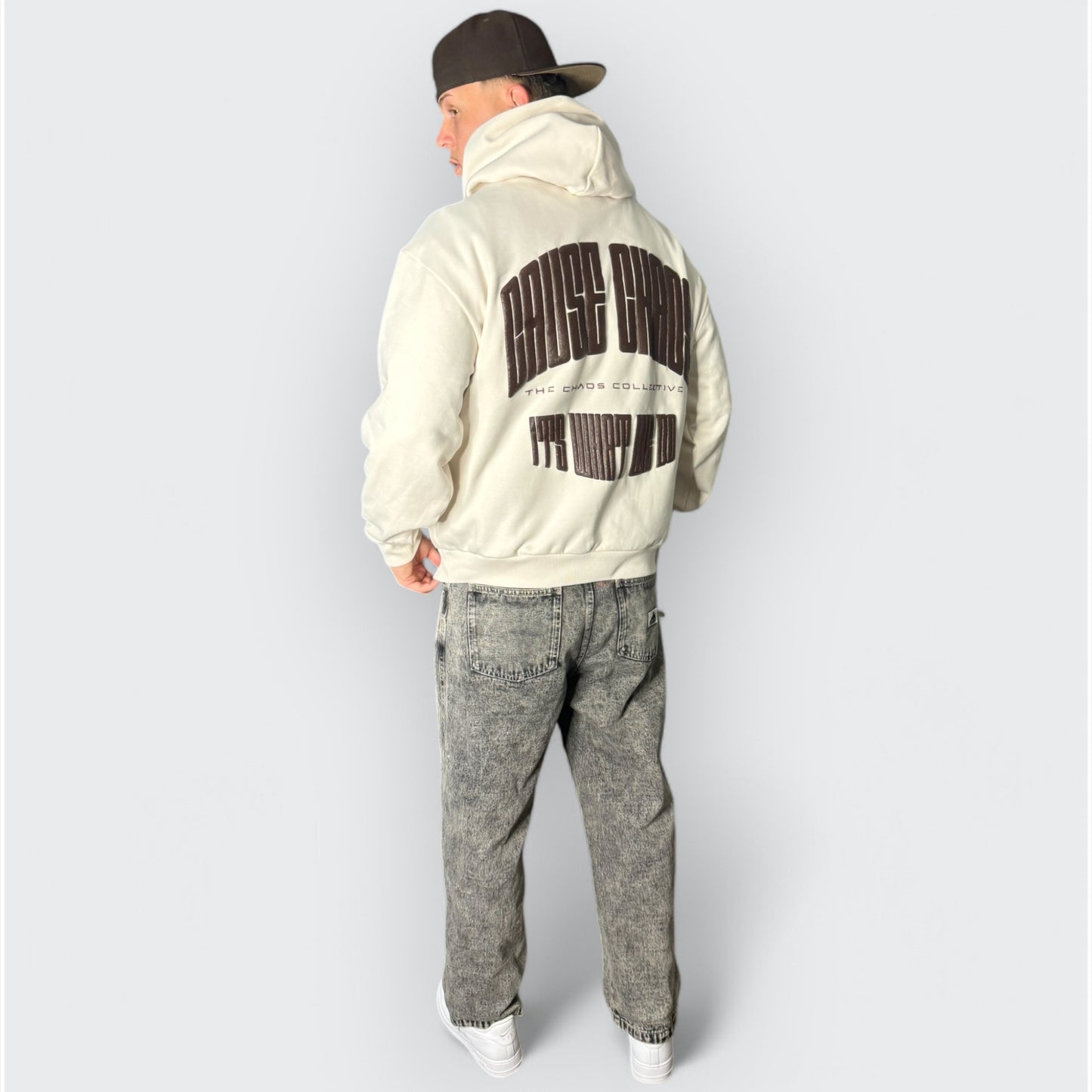 IT’S WHAT WE DO! OFF WHITE PUFF HOODIE