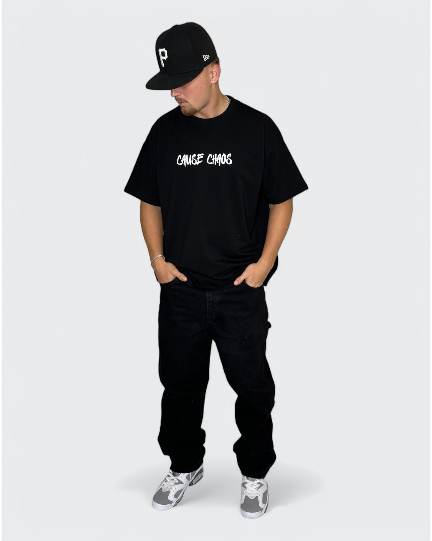 WILD CHAOS BLACK OVERSIZED TEE